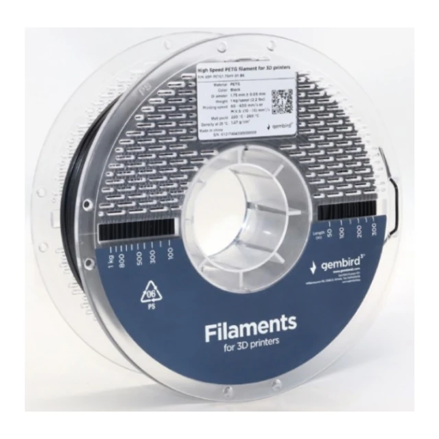 3DP-PETG1.75HY-01-BK PETG filament velike brzine za 3D stampac 1.75mm, kotur 1KG BLACK