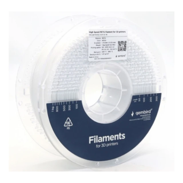 3DP-PETG1.75HY-01-W PETG filament velike brzine za 3D stampac 1.75mm, kotur 1KG WHITE