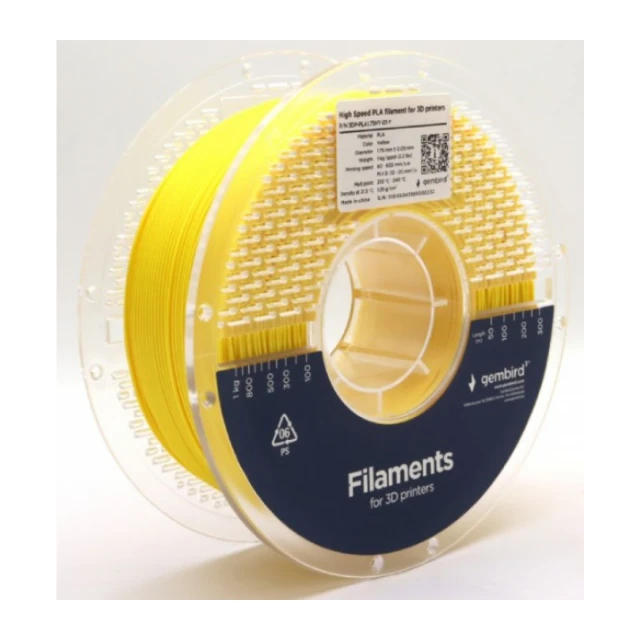3DP-PLA1.75HY-01-Y PLA filament velike brzine za 3D stampac 1.75mm, kotur 1KG YELLOW