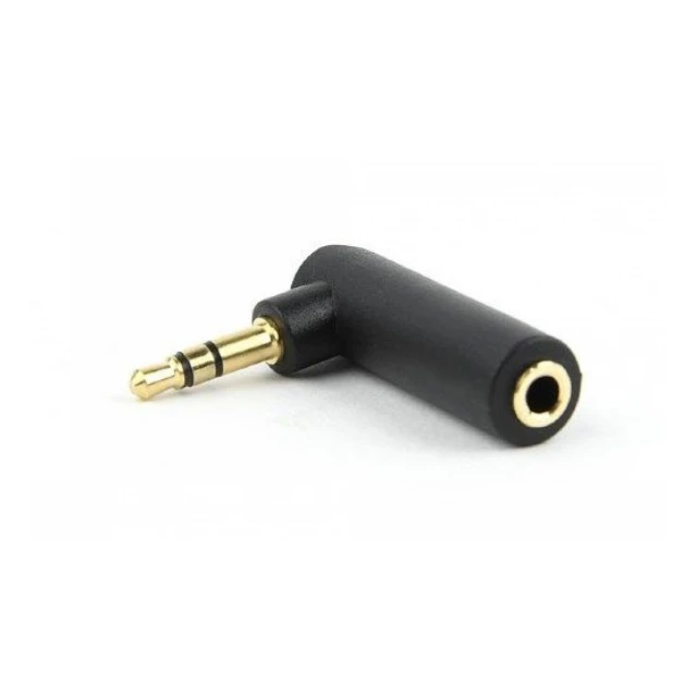 A-3.5M-3.5FL Gembird 3.5 mm stereo audio right angle adapter, 90°