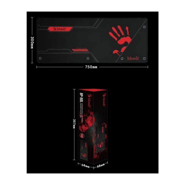 A4-BP-50L A4Tech Bloody, Gejmerska podloga za misa, 300x750mm, 3mm