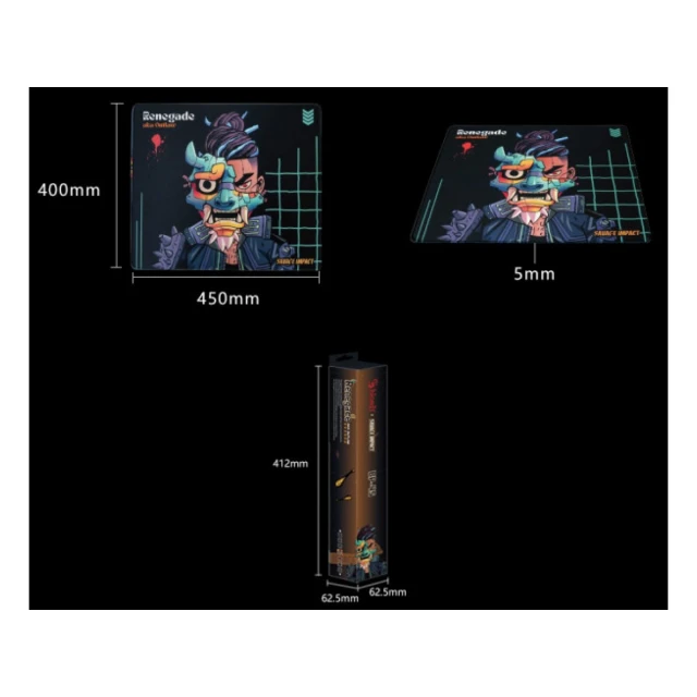 A4-BP45 RENEGADE A4Tech Bloody gejmerska podloga za misa 450x400mm, 5mm AKA OUTLAW