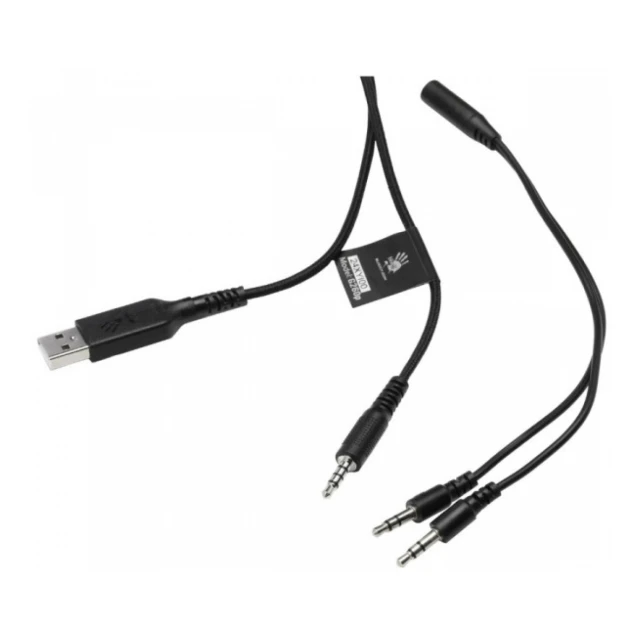 A4-G260P BLACK A4Tech Bloody gejmerske slusalice sa mikrofonom, 50mm/16ohm, USB za RGB, 3,5mm