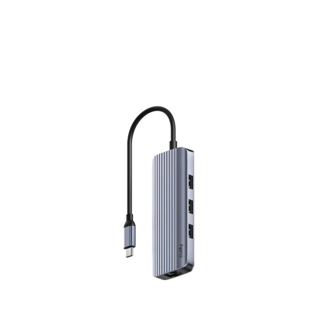 Adapter-konverter Cudy UH606 USB Tip C 3xUSB-A 3.0/RJ-45/HDMI/USB-C