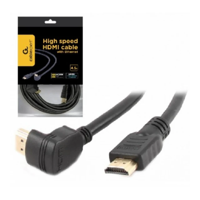 CC-HDMI490-15 Gembird HDMI kabl 4K UHD, Ethernet, konektor pod uglom 90 stepeni 4,5m