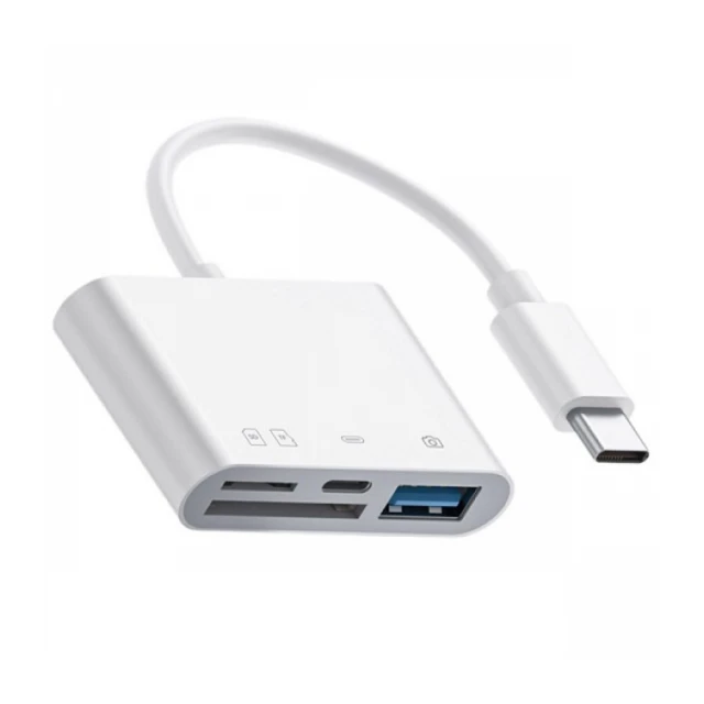 Čitač kartica Kettz 4u1 USB Type C beli