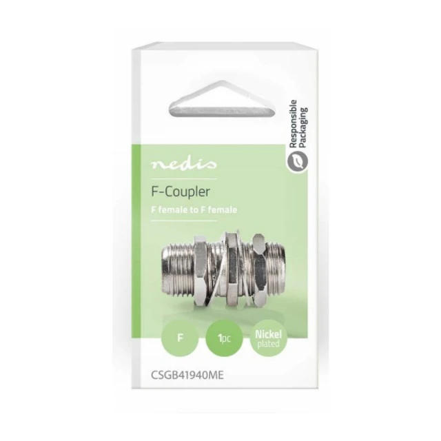 CSGB41940ME Satellite & Antenna Adapter F zenski na F zenski, 75 Ohm, Metal, Silver, 1kom