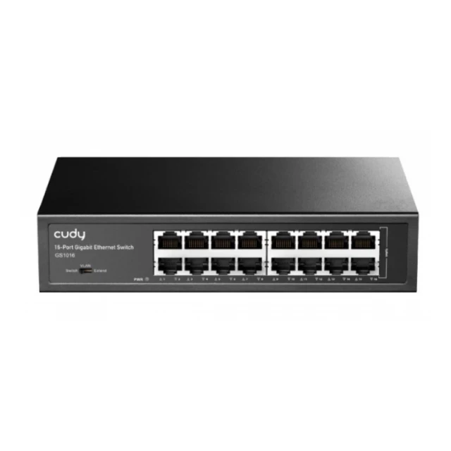 Cudy GS1016 16-Port 10/100/1000M Switch,16x Gbit  RJ45 port, rackmount (Alt. Teg1016d, PFS3016-16G)