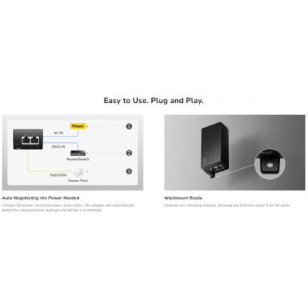 Cudy POE200H,30W 2.5 Gbps PoE+ Injector,10/100/1000/2500 Mbps