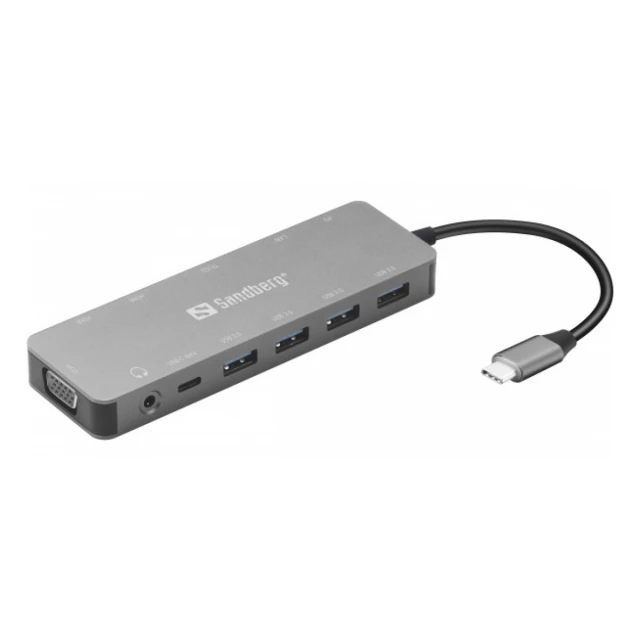 Docking station Sandberg 13in1 USB-C - 2xHDMI/VGA/LAN/3xUSB 3.0/USB C 136-45