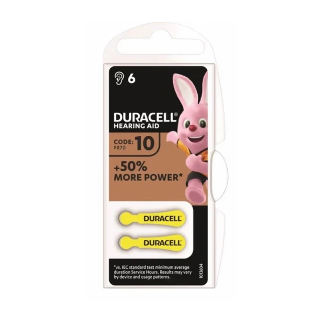 Duracell Hearing Aid 10/PR70 1,45V baterija za slusni aparat PAK6