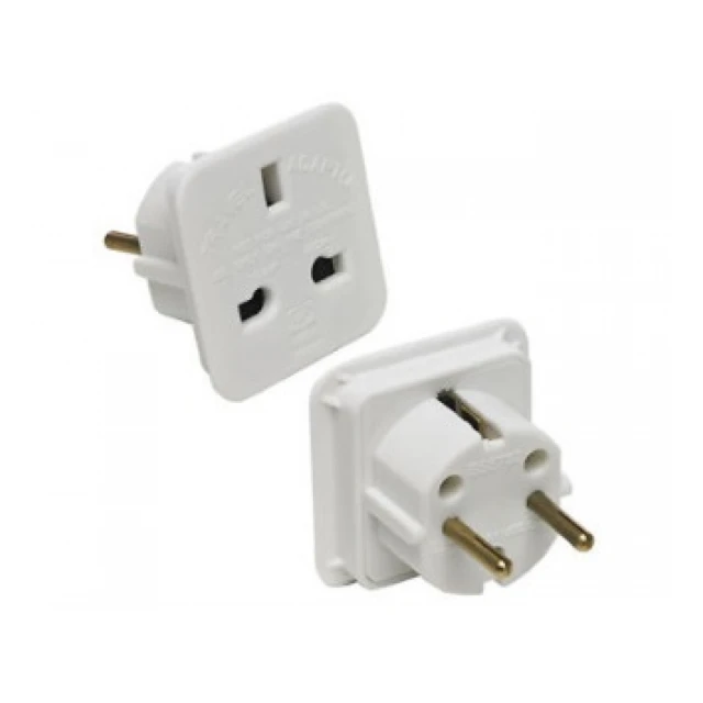 E-GREEN Adapter Euro utikač - UK utičnica bela 
