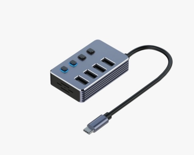 E-GREEN USB 3.1 tip C - HUB Superbrzi 4port USB 3.0 sa prekidacima 