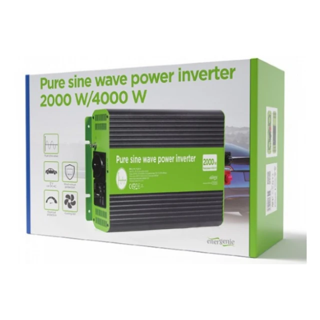 EG-PWC-PS2000-01  Gembird 12V Cist sinusni inverter DC/AC 2000W + USB port, 4,65KG