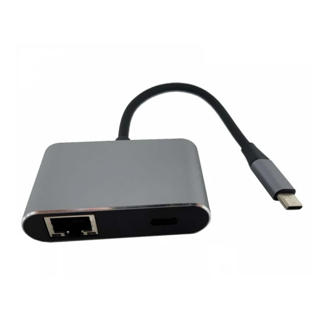 FAST ASIA Adapter-konvertor TIP C na 2xUSB 3.0+TIP C+RJ45 