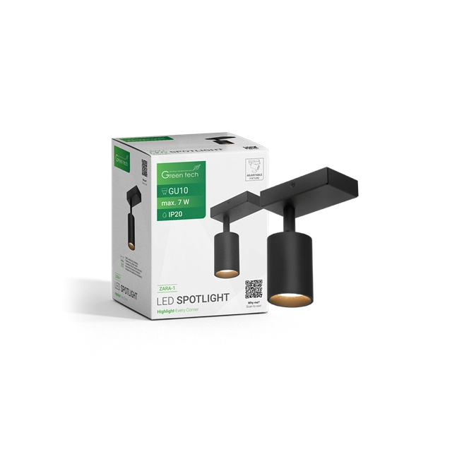 GREEN TECH LED SPOT SVETILJKA GU10 X1 CRNA