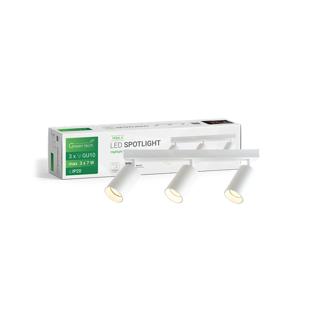 GREEN TECH LED SPOT SVETILJKA GU10 X3 BELA