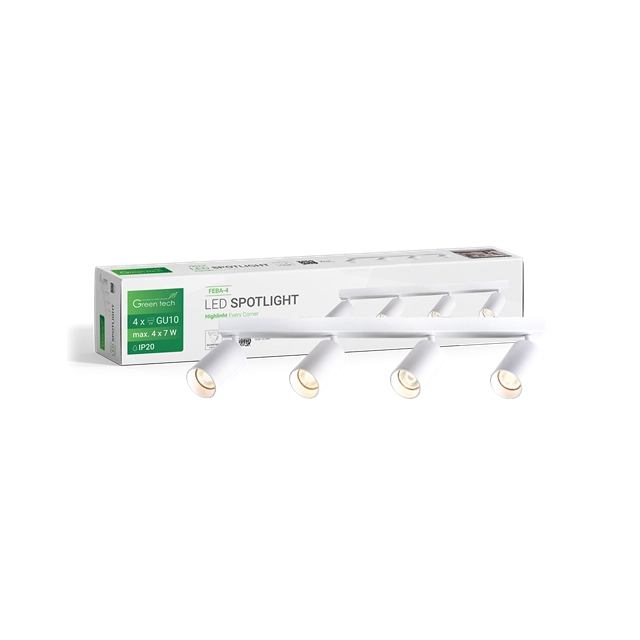 GREEN TECH LED SPOT SVETILJKA GU10 X4 BELA