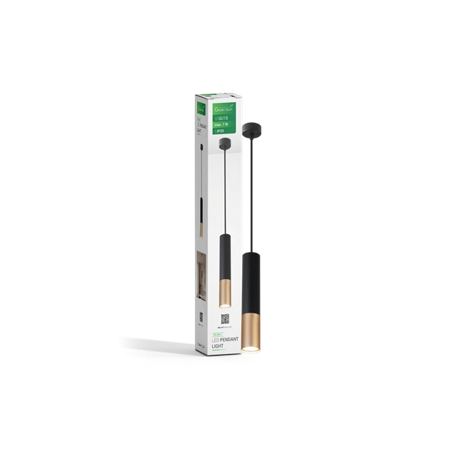 GREEN TECH LED VISILICA GU10 X1 CRNO-ZLATNA