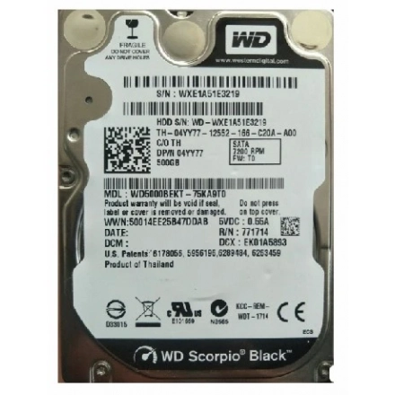 HDD 2.5 * 500GB WD5000BEKT BLACK scorpio 7200rpm 16mb SATA 9.5mm