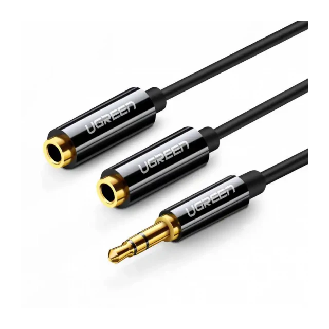 Kabl AUX M na 2xAUX F 3.5mm Ugreen AV134 25cm crni