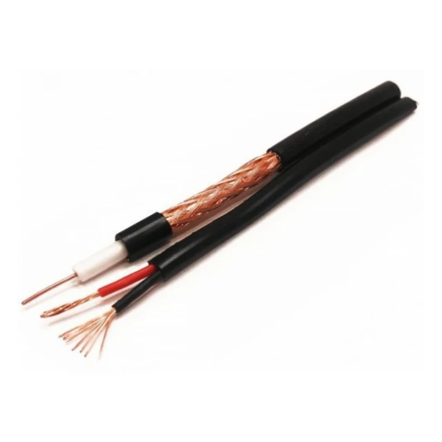 KABL-COAX-RG59+2x0.75 BC/PVC/300M CCTV Bakarni Koaksialni kabl sa napojnim kablom2x0,75mm black 300m