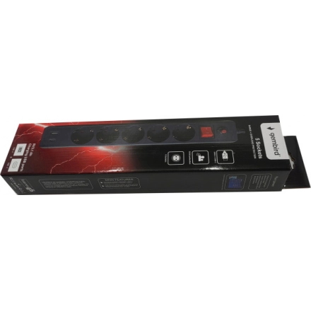 KABL NAPONSKI PRODUZNI 5UTICNICA+USB-A+C PUNJENJE 3M GEMBIRD