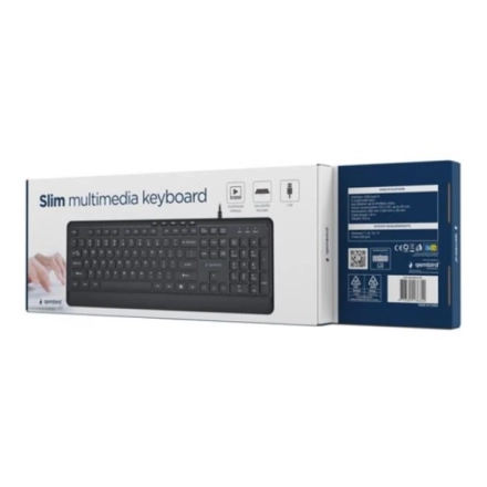 KB-MCH-05 Gembird Tanka žièana multimedijalna tastatura, crna, US raspored