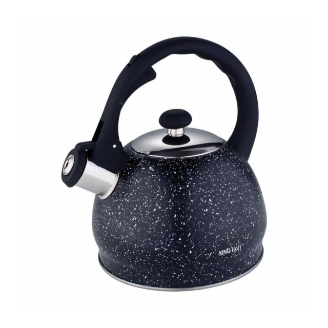 KINGHOFF KH1403 ČAJNIK SA ZVIŽDUKOM CRNI MERMERNI 2L