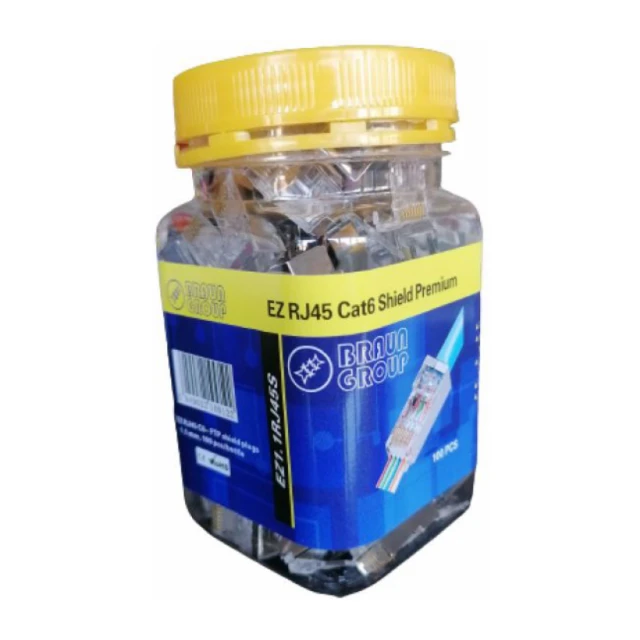 Konektori pass through, FTP Shield, RJ45, cat6 - pakovanje 100kom