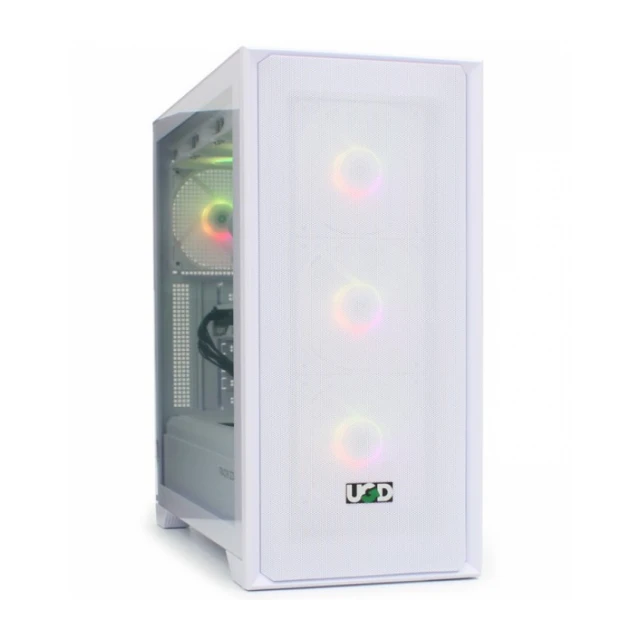 Kucište UGD Crate Tracer 2234 providna stranica, ugradjena 4xRGB kulera, Belo