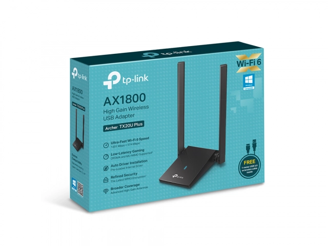 LAN Mrezna Kartica TP-Link Archer TX20U PLUS AX1800 Dual Antennas High Gain Wireless USB Adapter