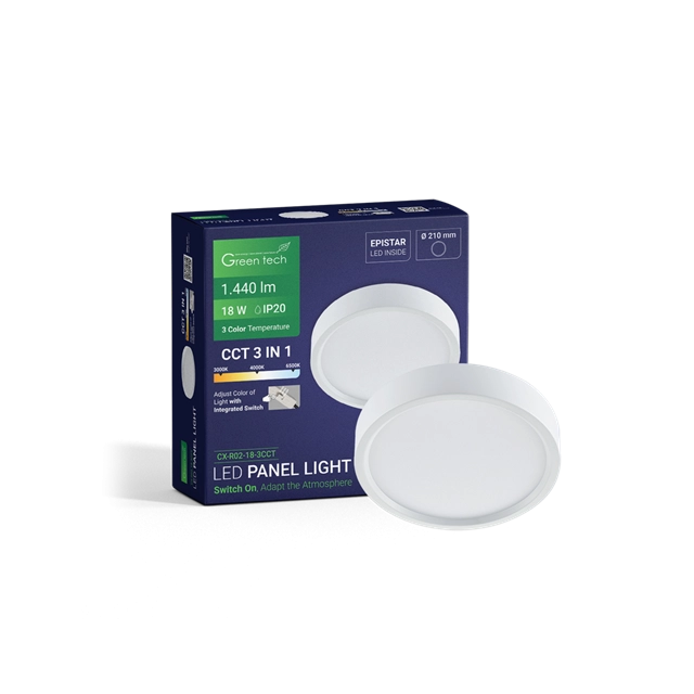 LED PANEL NADGRADNI 18W, 3CCT, OKRUGLI GREEN TECH