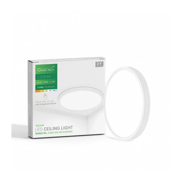 LED PLAFONJERA 24W GREENTECH FI40 CNX-24W-WH 5CCT 3000-3500-4000-5000-6500K IP40