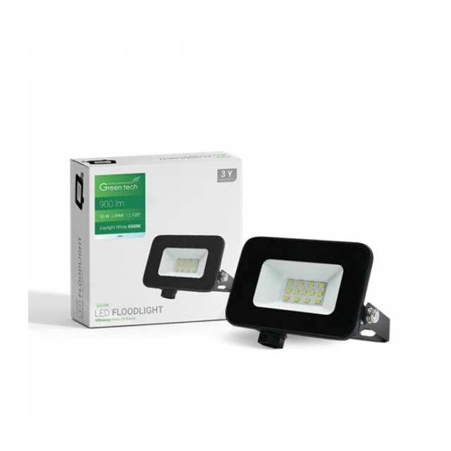 LED REFLEKTOR 10W 6500K 900lm IP65 CRNI GREEN TECH