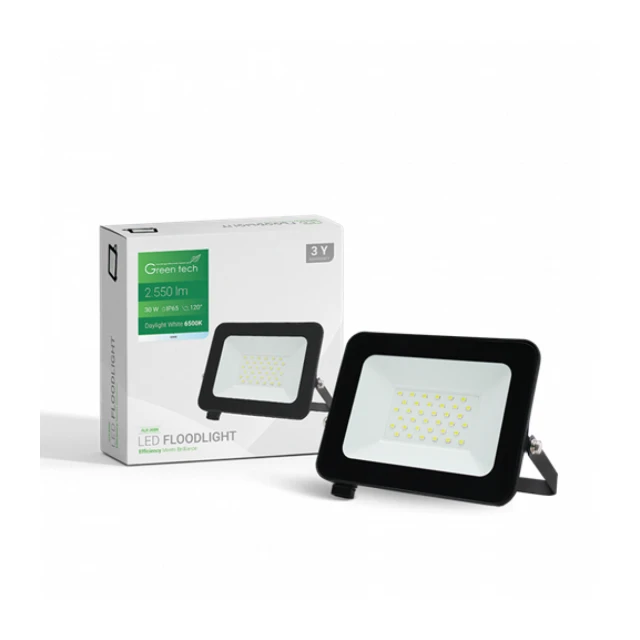 LED REFLEKTOR 30W 6500K 2550lm IP65 CRNI GREEN TECH