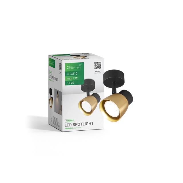 LED SPOT SVETILJKA GU10 X 1 ZLATNO-CRNA GREEN TECH