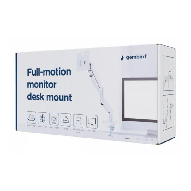 MA-DA1-04-W Gembird podesivi drzac za monitor, tilt, 17-32 max.10kg White
