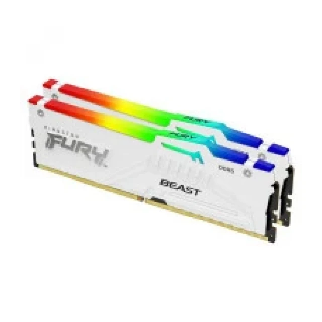 Memorija DDR5 64GB (2x32GB) 5600MHz Kingston Fury Beast RGB XMP KF556C40BWAK2-64 White