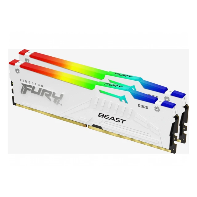 Memorija KINGSTON 32GB(2x16GB)/DIMM/DDR5/5600MHz/CL40/FURY Beast RGB/bela