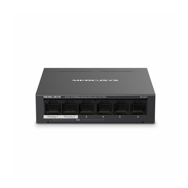 MERCUSYS MS106LP(UN) 6-Port 10/100Mbps Desktop Switch with 4-Port PoE+ 
