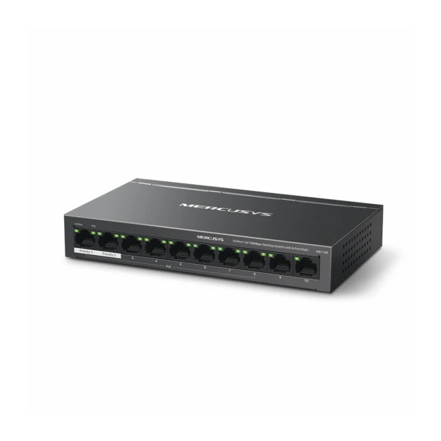 MERCUSYS MS110P(UN) 0-Port 10/100Mbps Desktop Switch with 8-Port PoE+ 