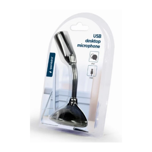 MIC-DU-02 Gembird Desktop mikrofon na USB, savitljivo telo, black