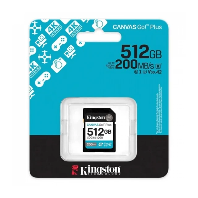 Micro SD Card 512GB Kingston SDG4/512GB class 10 200Mbs/160Mbs