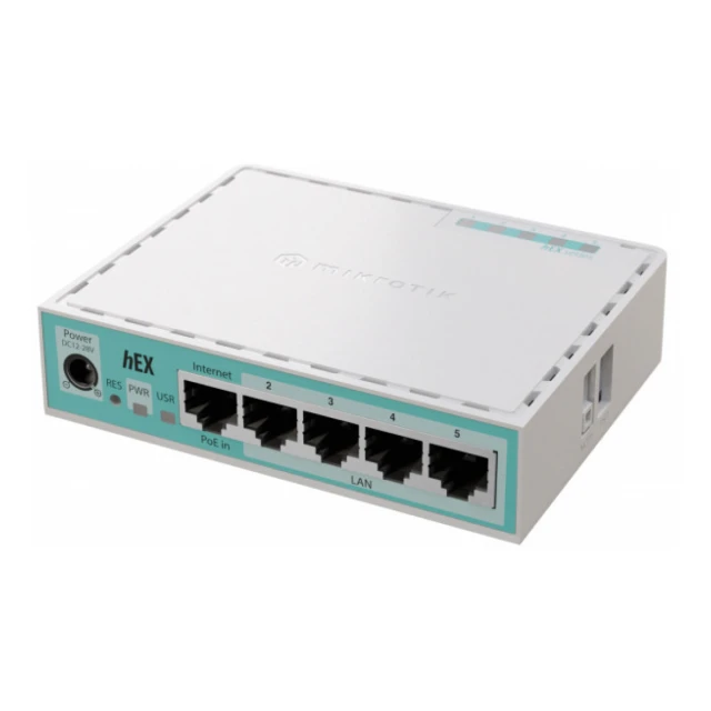 Mikrotik E50UG hEX, 5x Gigabit Ethernet ports, Passive PoE