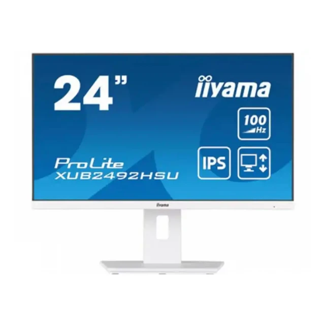 Monitor 24 Iiyama XUB2492HSU-W6  1920x1080/Full HD IPS/100Hz/4ms/HDMI/DP/USB/Zvučnici/beli