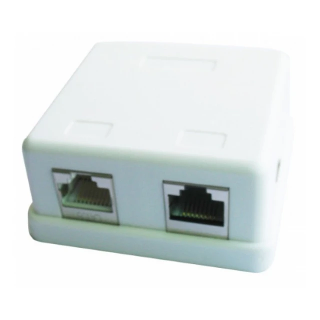 NCAC-HS-SMB2 Gembird kutija za površinsku montažu sa 2xCAT5e poluzašticena keistone uticnica zaRJ45