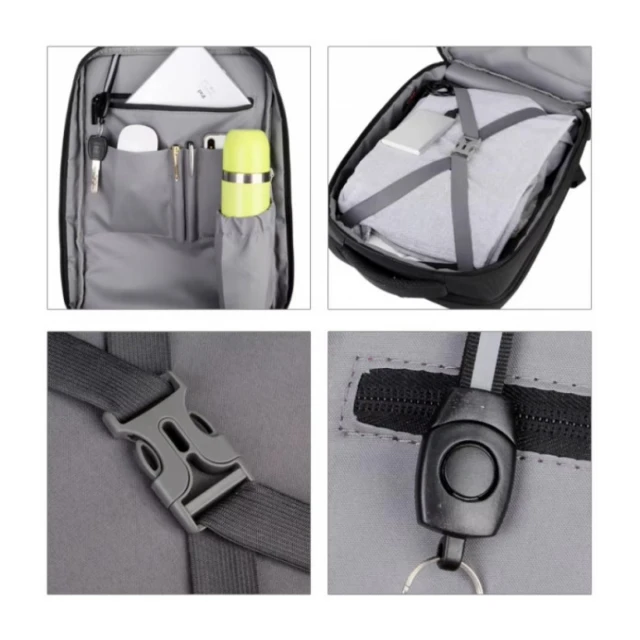 NCC-15-KLB012 Gembird Ranac poslovni Sivi za laptop 15,6inc 41x30x15cm USB konektor