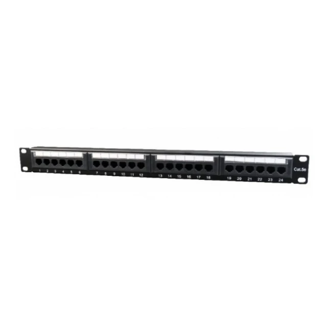NPP-C524CM-001 Gembird Cat.5E 24 port patch panel with rear cable management