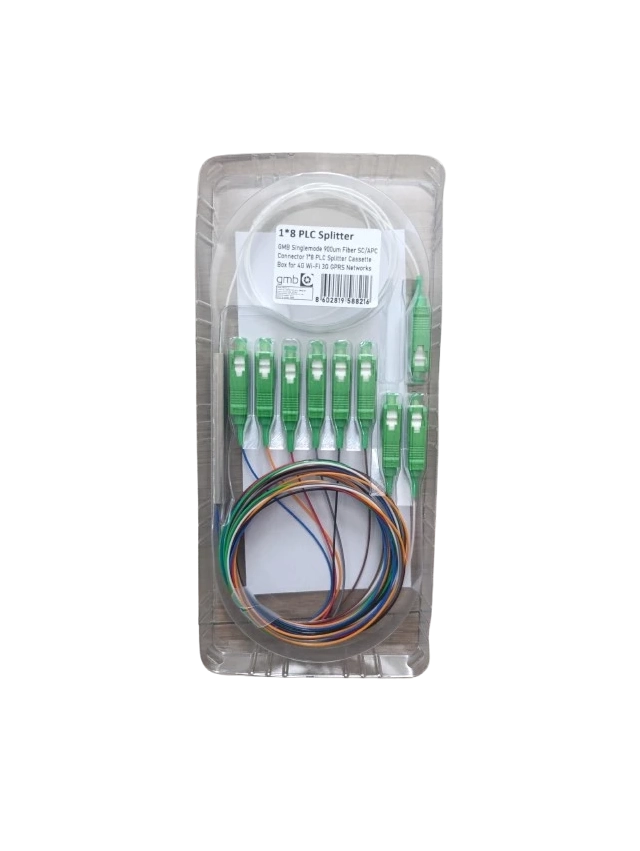 OPTIC-8 PLC Splitter GMB Singlemode 900um Fiber SC/APC conn. 1/8 PLC Splitter Cassette Box for 4G Wi